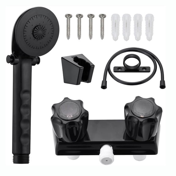 Baguer Zinc Alloy Bathtub Shower Faucet Set 2-Hole for Rv Camper With Handheld Sprayer