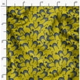 thumbnail image 2 of Soimoi Yellow Poly Georgette Fabric Cat Animal Print Fabric by the Yard 42 Inch Wide, 2 of 5