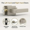 thumbnail image 3 of Mega Handles | Robell Privacy Lever | Satin Nickel, 3 of 3