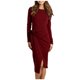 thumbnail image 1 of Moda mujer Casual sólido manga larga cuello redondo vendaje vestido otoño blusa Tops Pompotops hdfakjf4155, 1 of 9