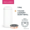 thumbnail image 3 of Diaper Genie Expressions Pail White, Odor-Controlling Diaper Disposal System, One Pail & One Refill, 3 of 13