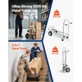 thumbnail image 3 of VEVOR 2 in 1 Hand Truck, 1000 lbs Load Capacity for 4-Wheel Mode, Convertible Hand Truck Dolly with Non-Slip Handle & Wheels, Portable Trolley Dolly for Moving Home, Office, Warehouse, Supermarket, 3 of 9