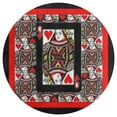 thumbnail image 3 of CASINO RED QUEEN OF HEARTS PATTERN RED-BLACK ART Round Carpet Circle Rug Outdoor Patio Area Rug Washable Large Area Rugs Hallway Room Decor Fitness Mats, 3 of 8
