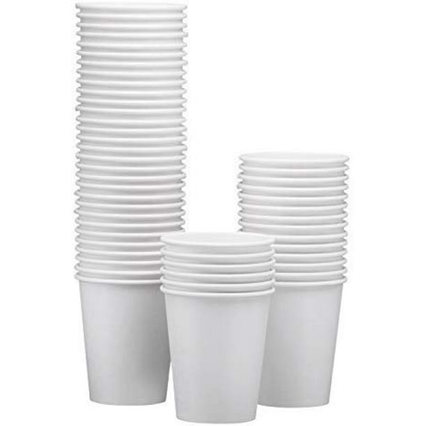 NYHI 100Pack 8 oz White Paper Disposable Cups Hot/Cold Beverage