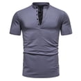 thumbnail image 2 of Birdeem Chemise Décontractée à Manches Courtes Col Montant Ajustée Unie pour Hommes, 2 of 12
