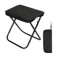 thumbnail image 4 of Almencla Camping Stool Adults Folding Practical for Train Trips Queuing Sports Events Black, 4 of 8