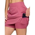 thumbnail image 2 of RBX Active Women's Golf/Tennis Woven Longer Length Flat Front Skort With Pockets, 2 of 6