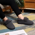thumbnail image 2 of VANSARTO Mens Knit Bootie Slippers Comfy Casual Memory Foam Boot Slipper Indoor Outdoor House Shoes,Black, Size 9, 2 of 7
