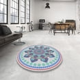 thumbnail image 3 of Ahgly Company Indoor Rectangle Patterned Slate Blue Grey Novelty Area Rugs, 4' x 6', 3 of 6