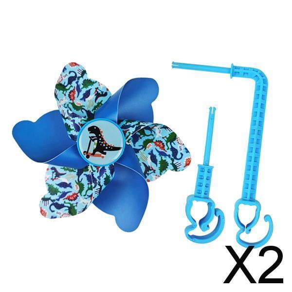 Molinillo de Manillar de Bicicleta para Niños Accesorio de Bicicleta 3D Lindo Decoración Fácil de Instalar Colorido para Scooter La Mayoría de Los Tri 2 piezas