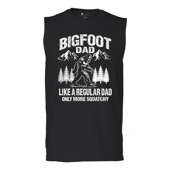 Bigfoot Dad Muscle Shirt More Squatchy Funny Daddy Sasquatch Dad Joke Outdoor Camping Father's Day Gift Idea Men's