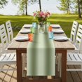 thumbnail image 3 of Sage Green Ombre Table Runner 90 Inches Long,Modern Abstract Art Farmhouse Gradient Cotton Linen Table Runners Dresser Scarves,Decorative Tabletop Scarf Furniture Cover for Home Dinner Party 13"x90", 3 of 8
