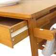 thumbnail image 6 of Hassch Wooden Dining Cart Square Rolling Serving Cart with 2-Stools, Foldable Desktop, Brown, 6 of 7