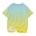 thumbnail image 5 of Odeerbi Toddler Kids Boys Girls Gradient Tops Short Sleeve T-shirt Summer Funny Graphic Shirts 3-14 Years Blue, 5 of 5