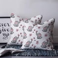 thumbnail image 2 of 18x18 Pillow Covers Set of 2, Cute Elephants Throw Pillow Covers Decorative Couch Cushion Case, Cartoon Funny Butterflies Pink Microfiber Square Pillowcases for Bedroom Car Living Room, 2 of 7