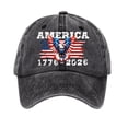 thumbnail image 2 of Yotami American Flag Hat, USA 250th Patriotic Baseball Caps, Adjustable Anniversary Celebration Hat for Men Women, Black, 2 of 5