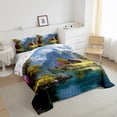 thumbnail image 3 of jejeloiu Rustic Nature Landscape Queen Comforter Set,Mountain Tree Pattern Bedding Sets,Lake House Bedding Comforter Set For Men Women,Microfiber Bedroom Decor Reversible,3 Pieces, 3 of 8