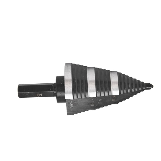 Taladro Escalonado, Broca Escalonada De Flauta Recta Con Superficie Nitrurada Eficiente Y Resistente Al Desgaste De 3/16 Pulg. Un 1-3/8 Pulg. Para Placas De Metal Y Madera De 0,2