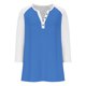 thumbnail image 3 of Cowsor Girl's Casual 3/4 Sleeve T Shirts Button V Neck Tunic Blouses Color Block Basic Tee Tops Loose Fit Summer Shirt, 3 of 6