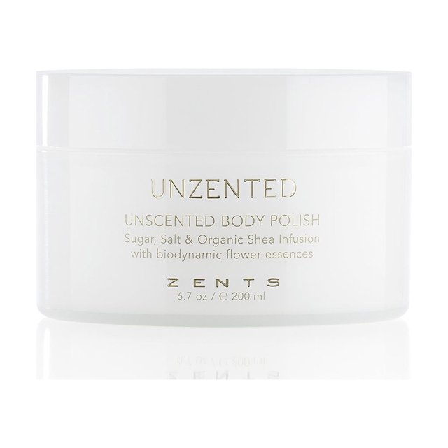 ZENTS Body Polish exfoliante corporal con sal y azúcar con manteca de karité orgánica sin fragancia para pieles sensibles 6.7 oz