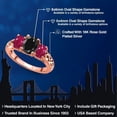 thumbnail image 2 of Gem Stone King 18K Rose Gold Plated Silver Black Sapphire and Red Ruby Filigree Style 3 Stone Ring for Women (2.86 Cttw, Oval 8X6MM and 6X4MM) (Size 8), 2 of 6