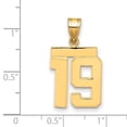 thumbnail image 2 of The Black Bow 14k Yellow Gold, Athletic Collection Medium Polished Number 19 Pendant, 2 of 4