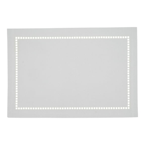 Saro Lifestyle Table Placemats With Laser-Cut Hemstitch Design (Set of 4) White