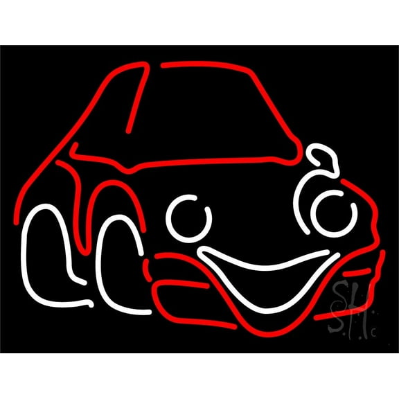 Mini Car Logo LED Neon Sign 24 x 31 - inches, Clear Edge Cut Acrylic Backing, with Dimmer - Bright and Premium built indoor LED Neon Sign for automotive store, and mall.