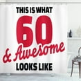 thumbnail image 1 of Ambesonne Birthday Shower Curtain, Words 60, 69"Wx70"L, Red Black and White, 1 of 3