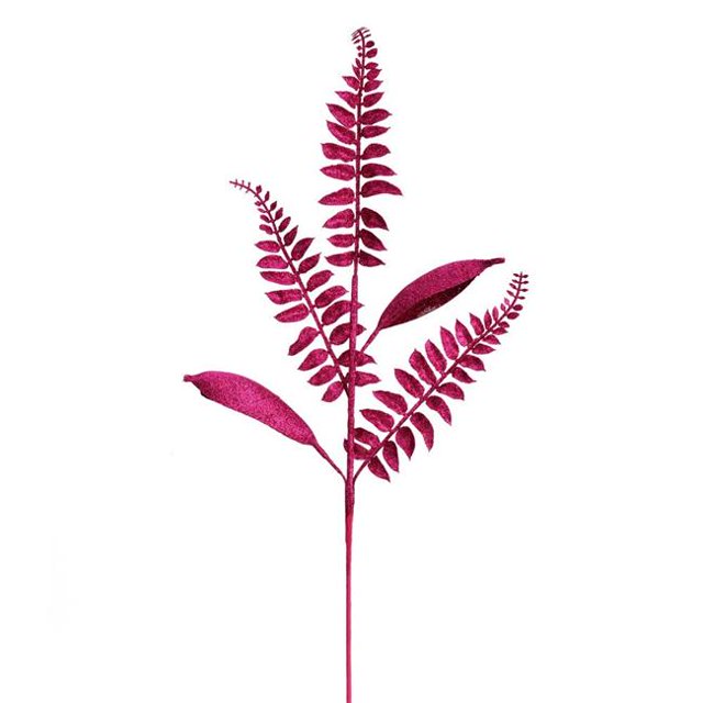 Vickerman QG192221 33 in. Berry Red Fern Leaf Spray - 6 per Bag