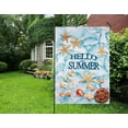 thumbnail image 4 of Hello Summer Starfish Seashells Beach Seaside Ocean Vacation Seasonal Garden Yard Flag 12"x 18" Double Sided Polyester Welcome House Flag Banners for Patio Lawn Outdoor Home Decor, 4 of 6