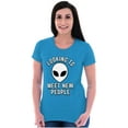 thumbnail image 4 of Funny Nerdy Aliens UFOs Believers Womens Fitted Plus Size Graphic Tee Brisco Brands 3X, 4 of 5