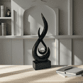 thumbnail image 6 of Modern Flame Resin Sculpture Art Deco Style - Black Decor Statue - 1 Piece, 30 cm, 6 of 6