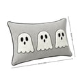 thumbnail image 2 of 20 Inch Striped Ghost Tufted Lumbar Throw Pillow, Soft Fabric Spooky Ghost Embroidered Rectangle Cushion, Decorative Pillow for Sofa Bed Indoor Fall Halloween Home Decor, 2 of 5