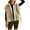 Khaki, variant on Women's Fuzzy Fleece Vest Oversized Sleeveless Sherpa Jacket Warm Button Down Gilet Outerwear with Pockets