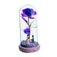 thumbnail image 3 of Adorno de escritorio con rosa iluminada en una cúpula de cristal para cumpleaños, San Valentín, aniversario Púrpura, 3 of 9