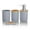 Gray-4 piece, variant on iMucci 5 Piece White Bathroom Accessories Set Wash Kit, Toothbrush Holder, Soap Dish, Lotion Dispenser, Mothwash Cup and Cotton Swab Box
