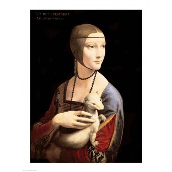 La Dame avec l'Impression d'Affiche d'Hermine par Leonardo Da Vinci - 18 x 24 Po.