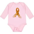 thumbnail image 3 of Inktastic Leukemia Awareness with Orange Ribbon Made of Hearts Boys or Girls Long Sleeve Baby Bodysuit, 3 of 5