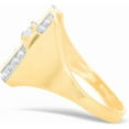 thumbnail image 4 of Floreo 10k Yellow Gold 14mm Two-Tone Cross CZ Square Ring, Sizes 5 - 13, 4 of 6