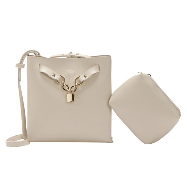 2 unids/set bolso de mano de cuer mujer, bolso de mano, bolso de mano, bolsos de mensajero Beige Hugo Bolsos de mano para mujeres