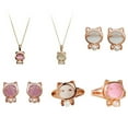 thumbnail image 2 of Femmes Forme de Bande Dessinée Strass Alliage Boucles d'Oreilles Forme Collier Bande Dessinée Collier Filles Bijoux Cadeau de Vacances Workhe, 2 of 9
