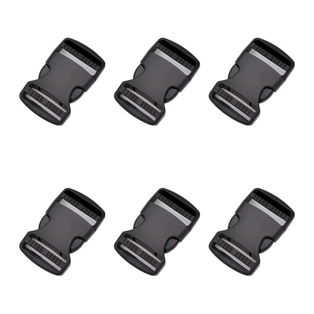 Dual Adjustment Plastic Buckle Set - 6 Pieces Heavy Duty Side Release Clips