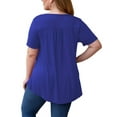 thumbnail image 3 of Traleubie Women Plus Size Short Sleeve Tops Casual Lace Pleated Tunic Tops m-4x, 3 of 4
