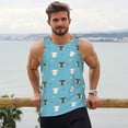 thumbnail image 6 of Gukieu Cat Fish Print Men's Quick Dry Fitness Vest, Round Neck Sleeveless Fitness Bodybuilding Top-XX-Large, 6 of 7