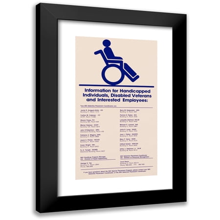 National Institutes of Health 10x14 Black Modern Framed Museum Art Print Titled - Information for Handicapped Individuals, Disabled Veterans, and Interested Employees
