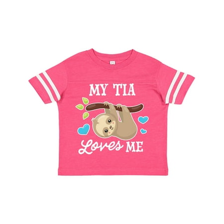 

Inktastic My Tia Loves Me with Sloth and Hearts Gift Toddler Boy or Toddler Girl T-Shirt