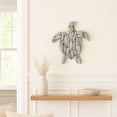 thumbnail image 3 of Driftwood Turtle Art Sculpture for Home Decor - Wall Figurine Accent for Bathroom, Living Room, or Office Space - Coastal Ornaments for Shelf Styling or Coffee Table Display - 12", Blue & Green, 3 of 8