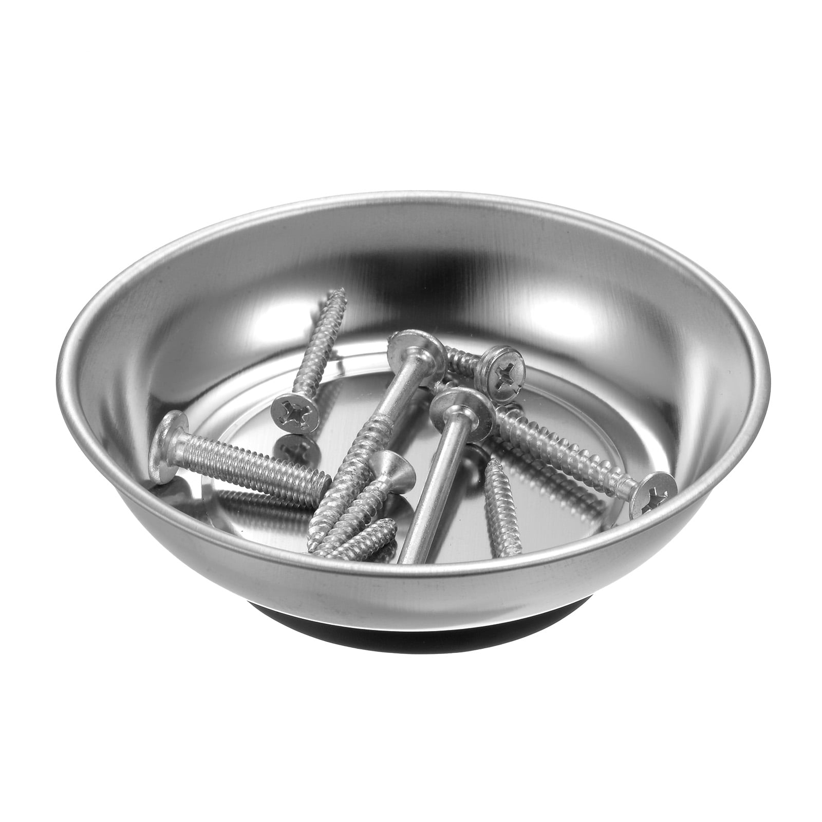 Uxcell Round Magnetic Tray Set 4" x 1.18" Magnet Tool Tray Parts Holder with Telescoping Stick and Pick-up Tool