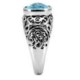 thumbnail image 5 of Womans Silver Aquamarine Ring High polished (no plating) Stainless Steel Ring with Glass in Sea Blue TK020, 5 of 6